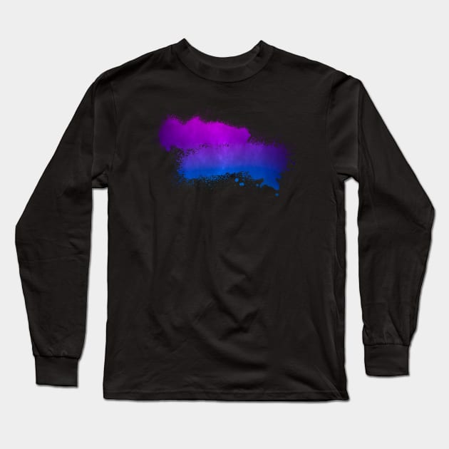 Bisexual Paint Smudge Minimalism Long Sleeve T-Shirt by Adult LGBTQ+ and Sexy Stuff